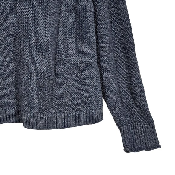 Wrap London Crewneck Pullover Sweater Women's Open Knit Boxy Blue Cotton 6/Small - Picture 3 of 9